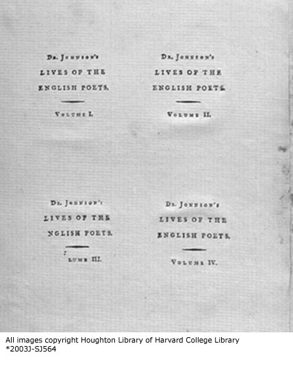 Labels of Johnson's Lives of the English Poets