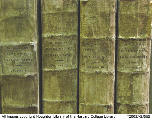 Spines of Johnson's Lives of the English Poets